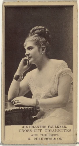 Card Number 316, Iolanthe Faulkner, from the Actors and Actresses series (N145-3) issued by Duke Sons & Co. to promote Cross Cut Cigarettes by W. Duke, Sons & Co., photograph, 1880-1889