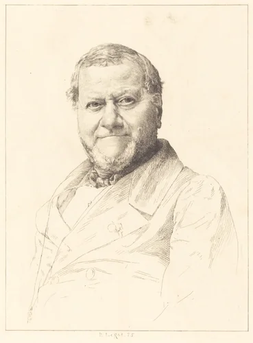 Portrait of a Man by P. le Robert, print, 1875