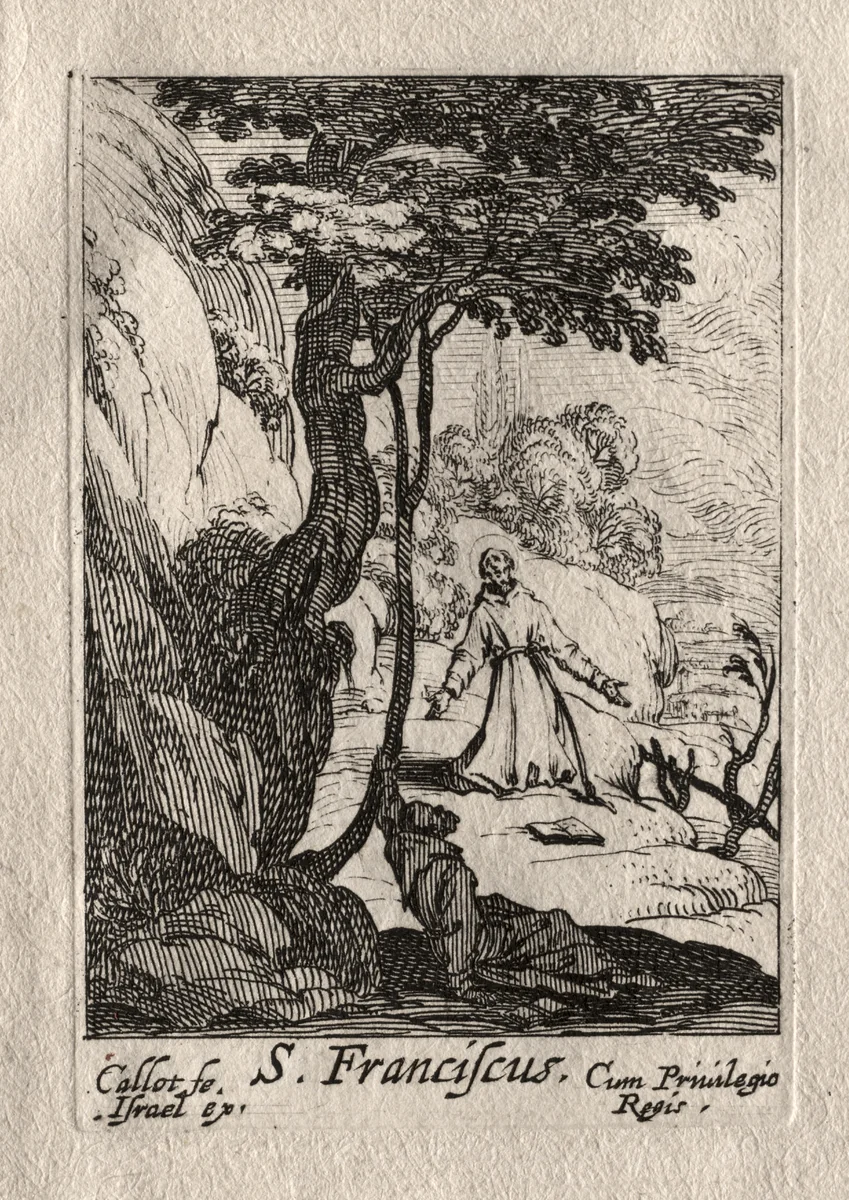 Les Penitents: St. François by Jacques Callot, print, 1627-1637