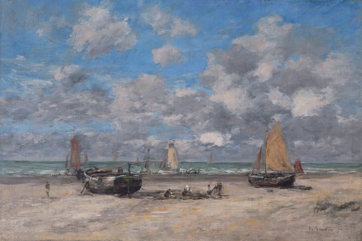 Low Tide at Scheveningen by Eugène Boudin, painting, 1875