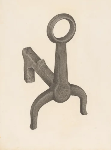 Andiron (one of pair) by Jacob Lipkin, index of american design, 1941