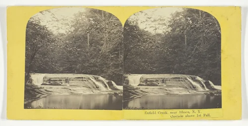 Enfield Creek, near Ithaca, N.Y. Cascade above 1st Fall by J. C. Burritt, photograph, 1860-1865