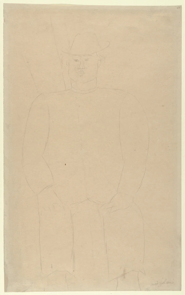 Young Man Seated by Amedeo Modigliani, drawing, 1916
