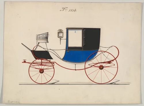Chariot D'Orsay #1014 by Brewster & Co., drawing, 1850-1870