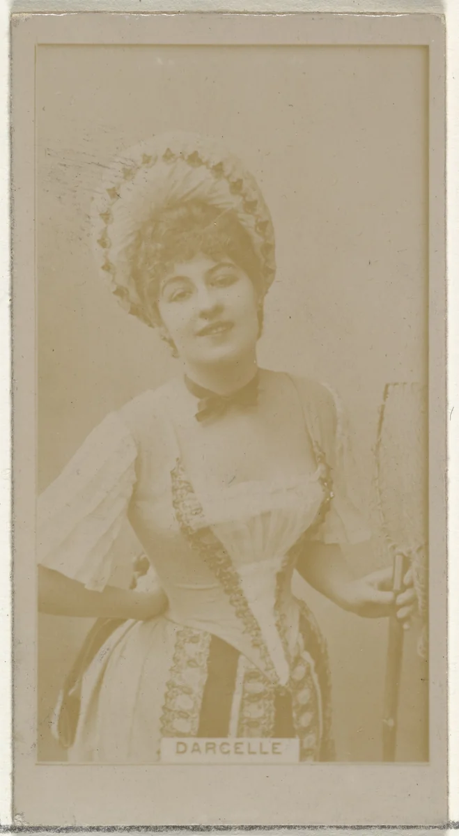 Mlle. Darcelle, from the Actors and Actresses series (N145-8) issued by Duke Sons & Co. to promote Duke Cigarettes by W. Duke, Sons & Co., photograph, 1890-1895