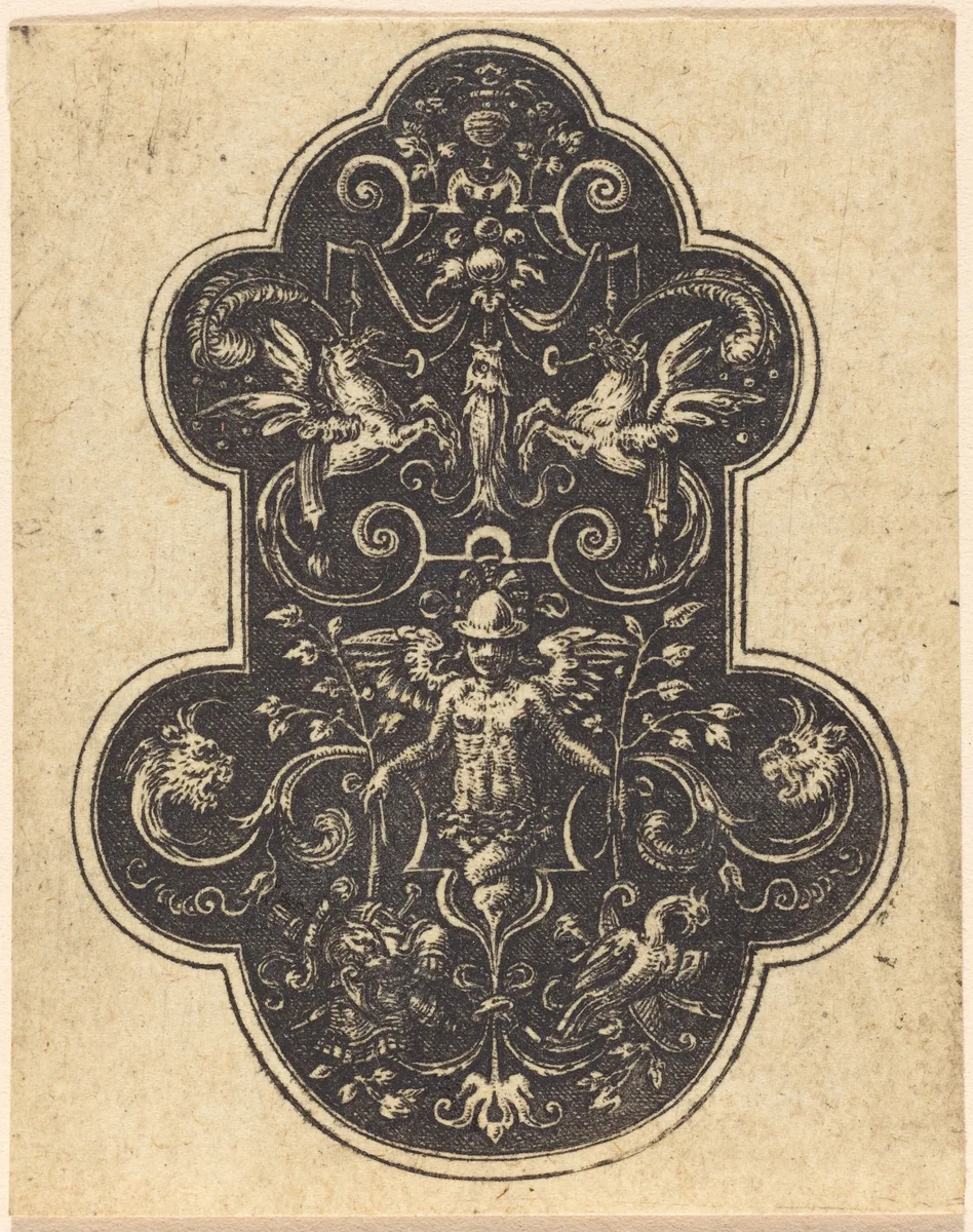 Female Figure by Etienne Delaune, print, 1519-1583
