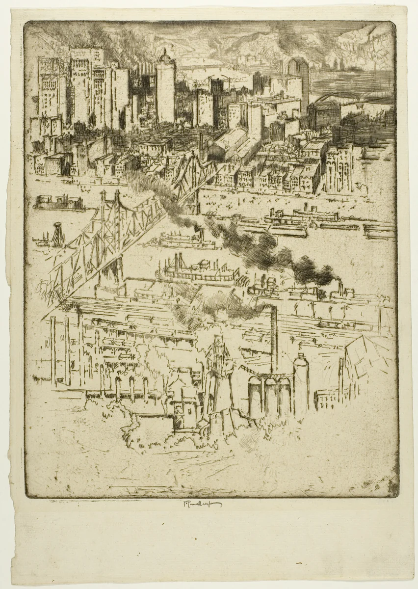 Railway Station, Pittsburgh by Joseph Pennell, print, 1909
