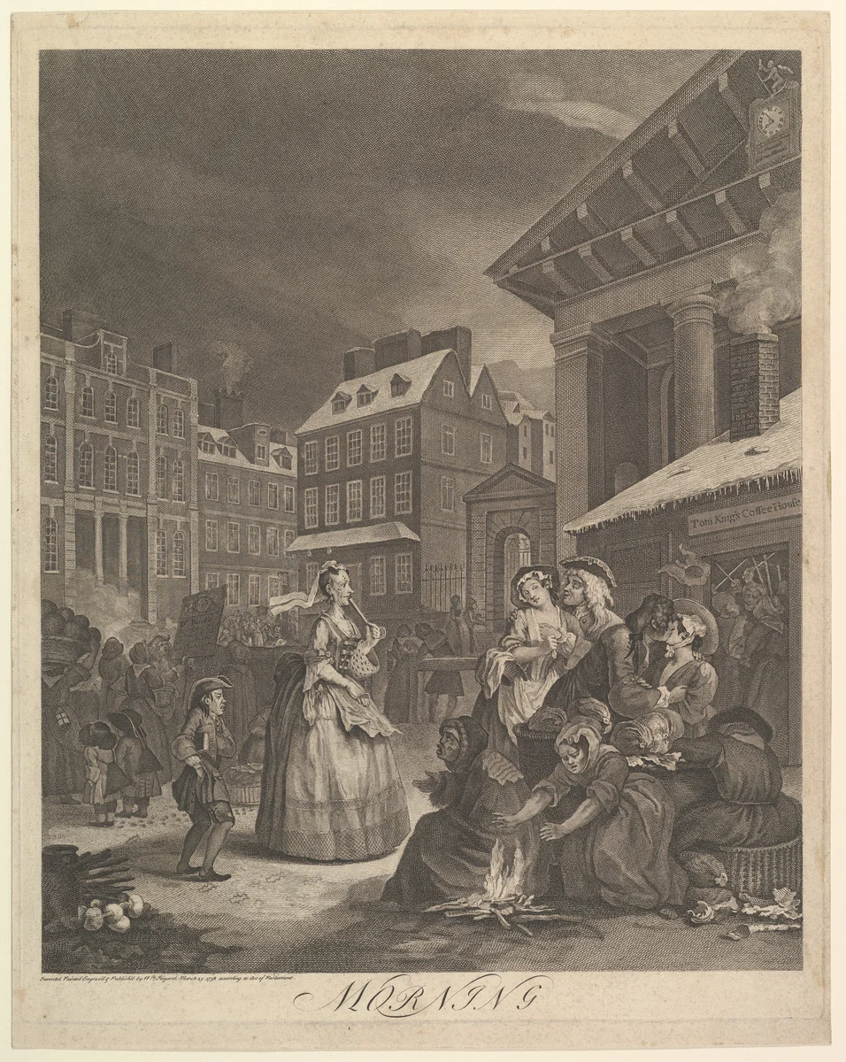 Morning (The Four Times of Day) by William Hogarth, print, 1738