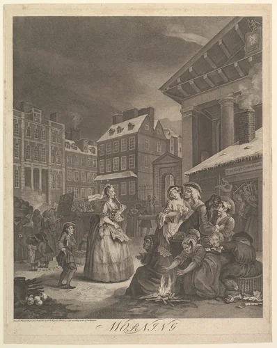 Morning (The Four Times of Day) by William Hogarth, print, 1738