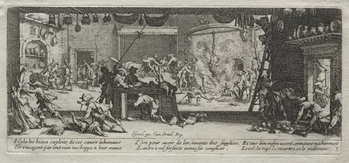The Large Miseries of War: Pillaging by Jacques Callot, print, 1633