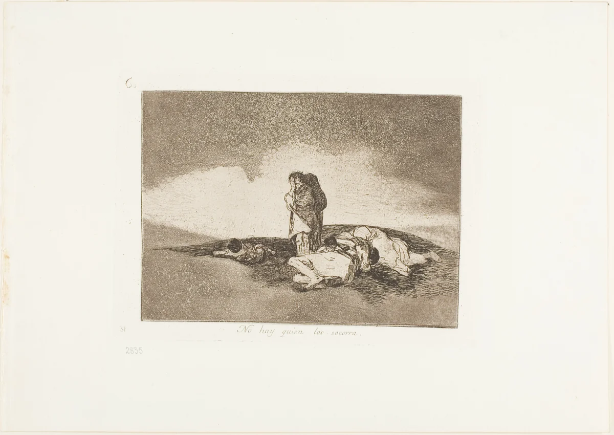 There is No One to Help Them, plate 60 from The Disasters of War by Francisco José de Goya, print, 1812-1815