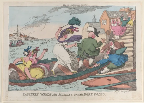 Easterly Winds, or Scudding Under Bare Poles by Thomas Rowlandson, print, 1810