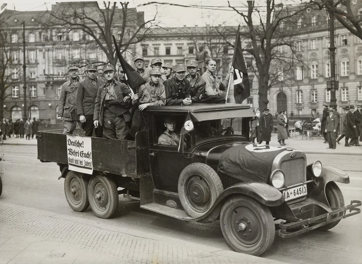 "'Shock Troops' of the Campaign: A Boycott Car" by Times Wide World Photos, photograph, 1933