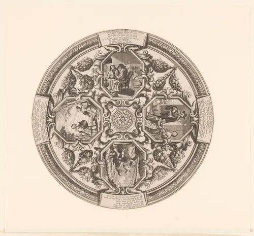 Vier leeftijden van de mens by Abraham Bosse, print, 1612-1676