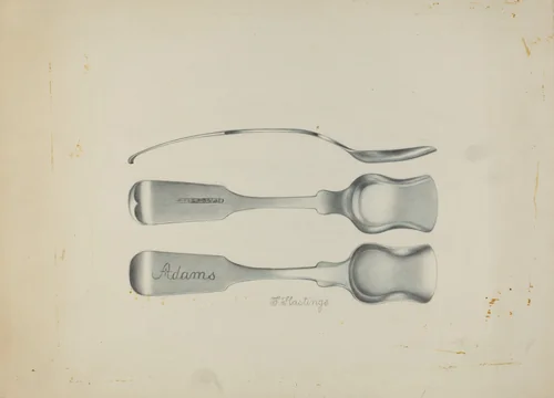 Silver Salt Spoon by Florence Hastings, index of american design, 1937