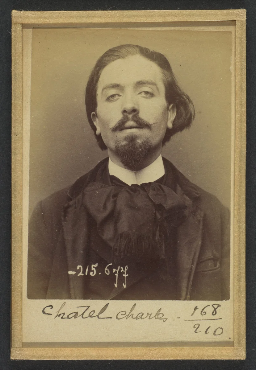 Chatel. Charles. 25 ans, né le 8/10/68 à Paris XVIIle. Anarchiste. 14/3/94. by Alphonse Bertillon, photograph, 1894