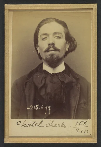 Chatel. Charles. 25 ans, né le 8/10/68 à Paris XVIIle. Anarchiste. 14/3/94. by Alphonse Bertillon, photograph, 1894