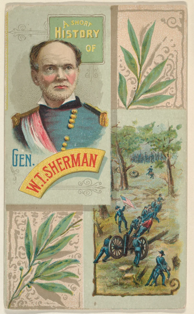 A Short History of General W. T. Sherman, from the Histories of Generals series (N114) issued by W. Duke, Sons & Co. to promote Honest Long Cut Smoking and Chewing Tobacco by W. Duke, Sons & Co., print, 1888