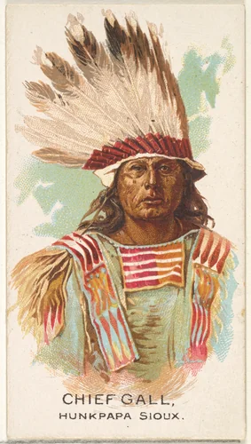 Chief Gall, Hunkpapa Sioux, from the American Indian Chiefs series (N2) for Allen & Ginter Cigarettes Brands by Allen & Ginter, print, 1888