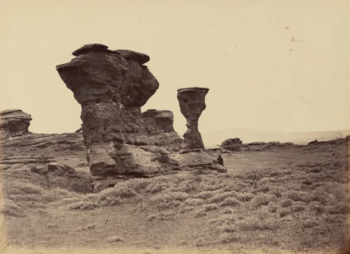 Plate 12. Dial Rock, Red Buttes by Andrew Joseph Russell, photograph, 1869