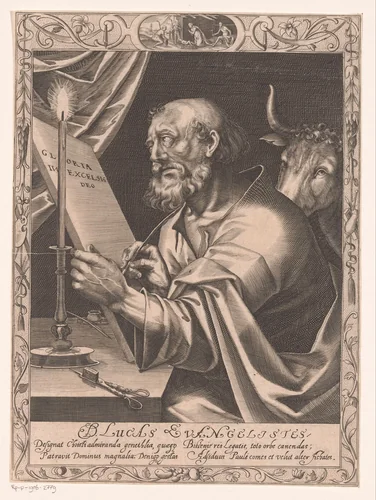 Lucas de evangelist by Dietrich Krüger, print, 1615