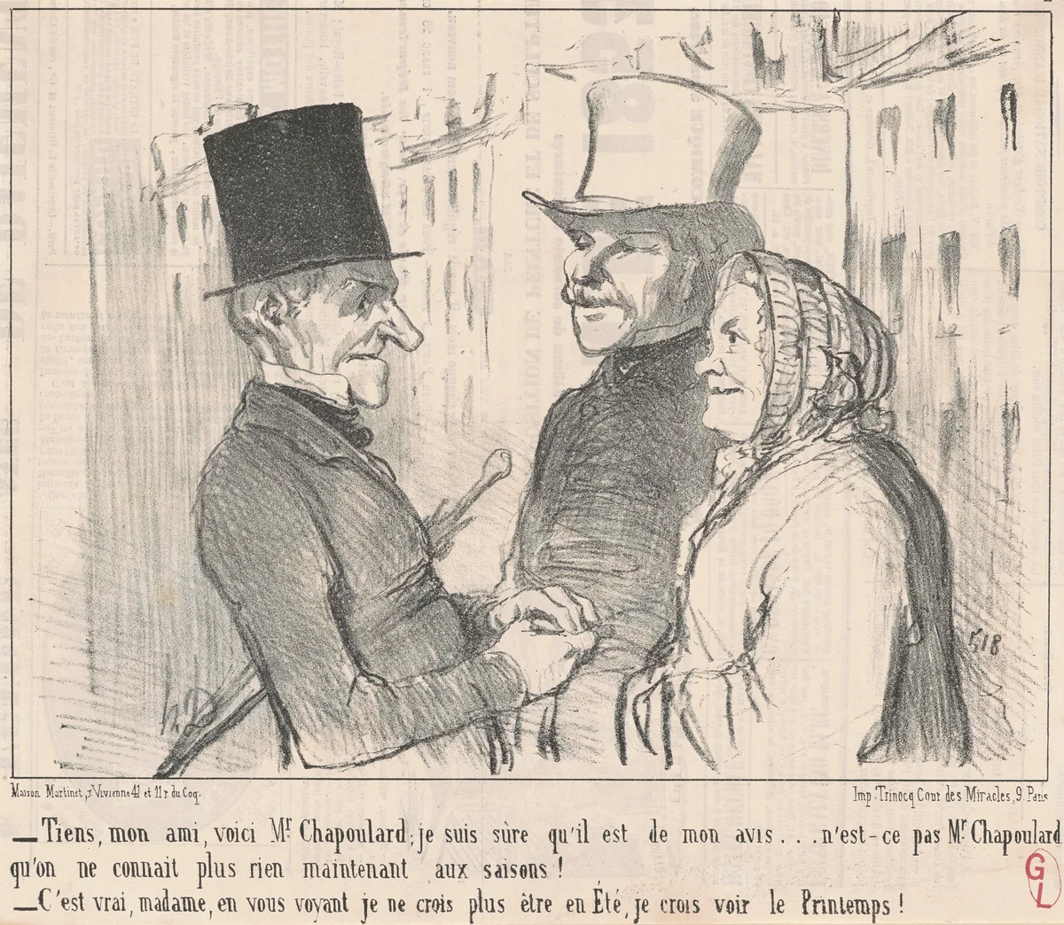 Tiens, mon ami, voici M. Chapoulard ... by Honoré Daumier, print, 1853
