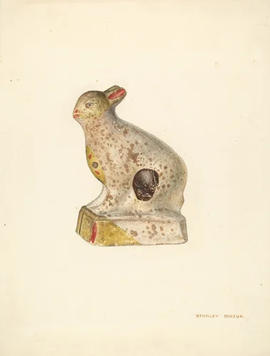 Chalkware Rabbit by Stanley Mazur, index of american design, 1938