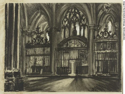 Side Chapels, the Cathedral, Toledo by Joseph Pennell, drawing, 1900-1903