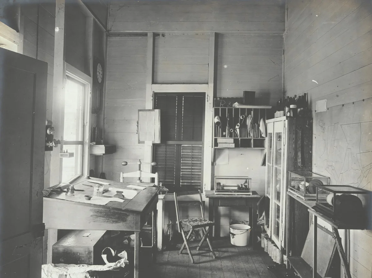 Hydrographic Sta. Bohio, C.Z. Interior of Office by Unidentified Photographer, photograph, 1907