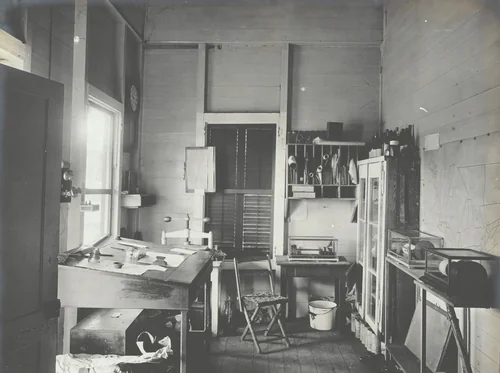 Hydrographic Sta. Bohio, C.Z. Interior of Office by Unidentified Photographer, photograph, 1907