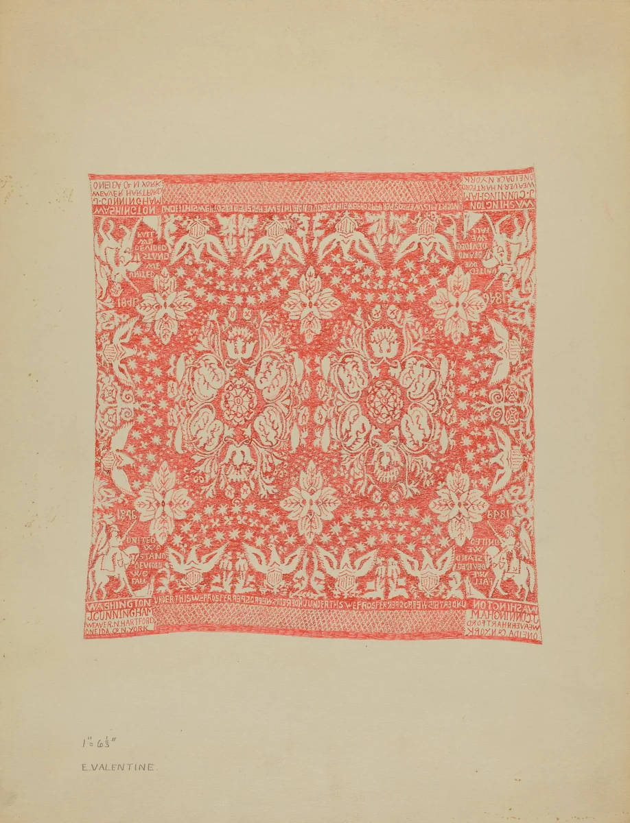 Tablecloth by Elizabeth Valentine, index of american design, 1935-1942