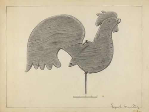 Cock Weather Vane by Burrell, index of american design, 1940