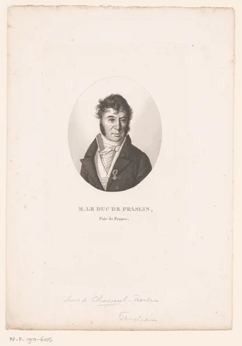 Portret van Charles-Félix de Choiseul-Praslin by Ambroise Tardieu, print, 1820-1821