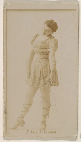 Trixie Triganza, from the Actresses series (N245) issued by Kinney Brothers to promote Sweet Caporal Cigarettes by Kinney Brothers Tobacco Company, photograph, 1890