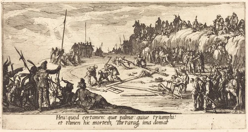 The Nailing to the Cross by Jacques Callot, print, 1618