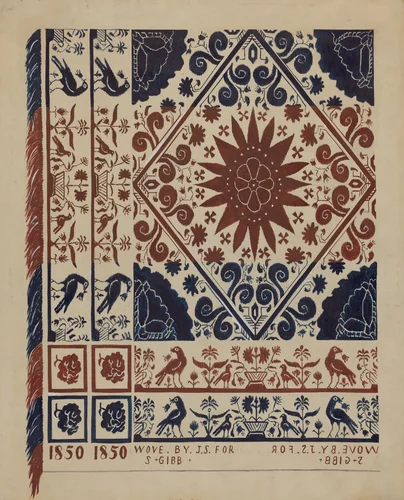 Coverlet by Robert Stewart, index of american design, 1936