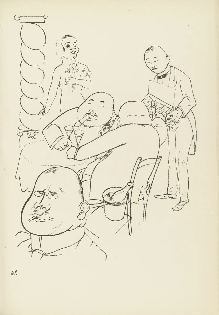 Esplanade (plate, folio 76) from Ecce Homo by George Grosz, illustrated book, 1922