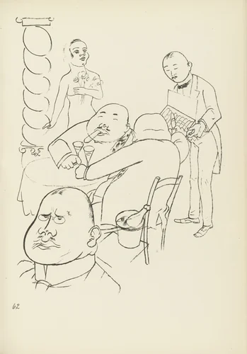Esplanade (plate, folio 76) from Ecce Homo by George Grosz, illustrated book, 1922