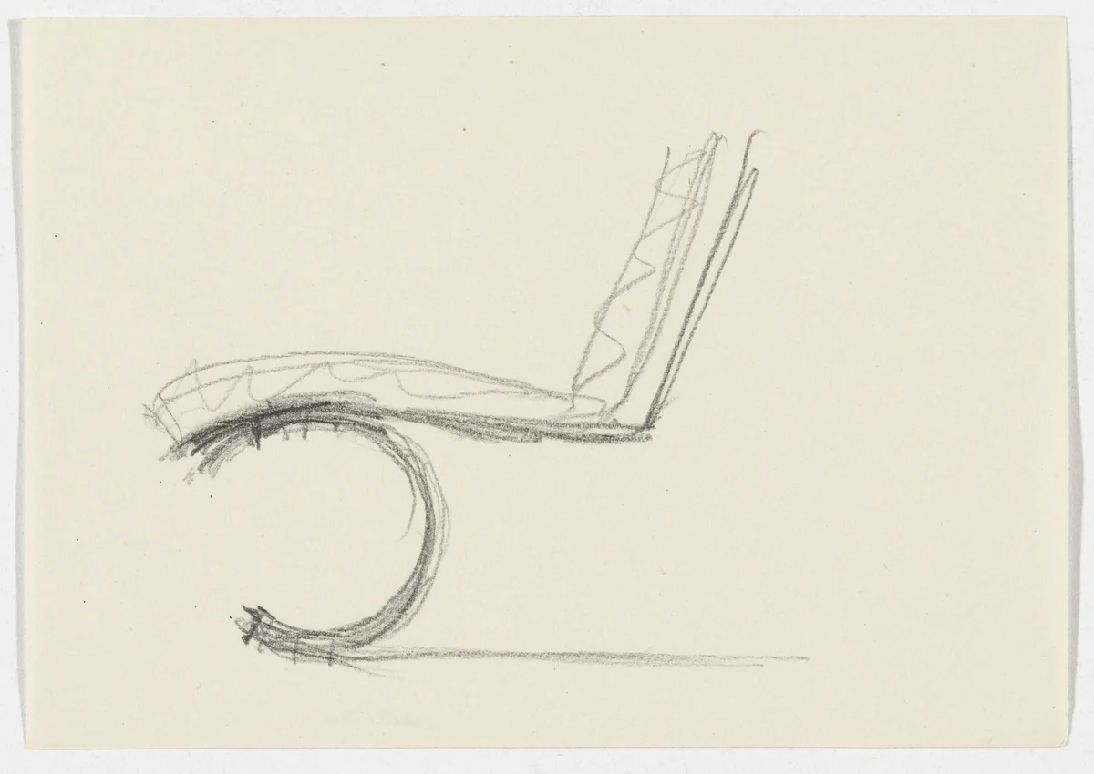 Chair without Arm (Elevation sketch) by Ludwig Mies van der Rohe, mies van der rohe archive, 1926