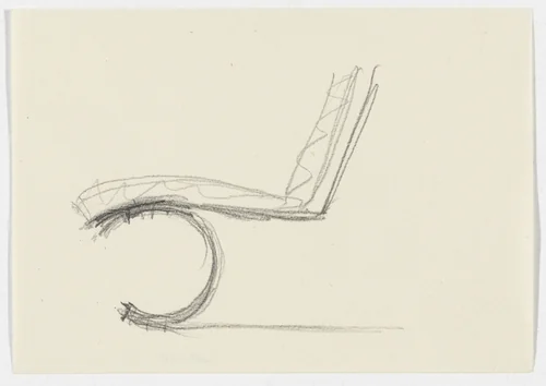 Chair without Arm (Elevation sketch) by Ludwig Mies van der Rohe, mies van der rohe archive, 1926