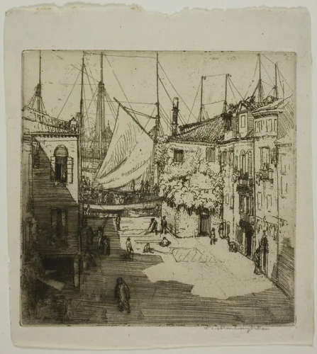 Sail Yard, Venice by Donald Shaw MacLaughlan, print, 1909