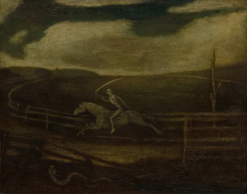 The Race Track (Death on a Pale Horse) by Albert Pinkham Ryder, painting, 1896-1908