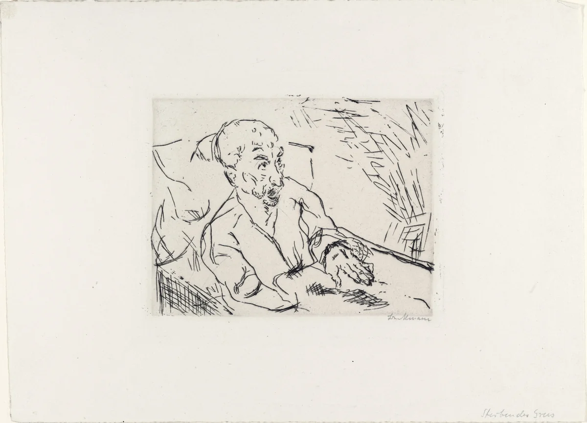 Moribund Old Man (Sterbender Greis) by Max Beckmann, print, 1913