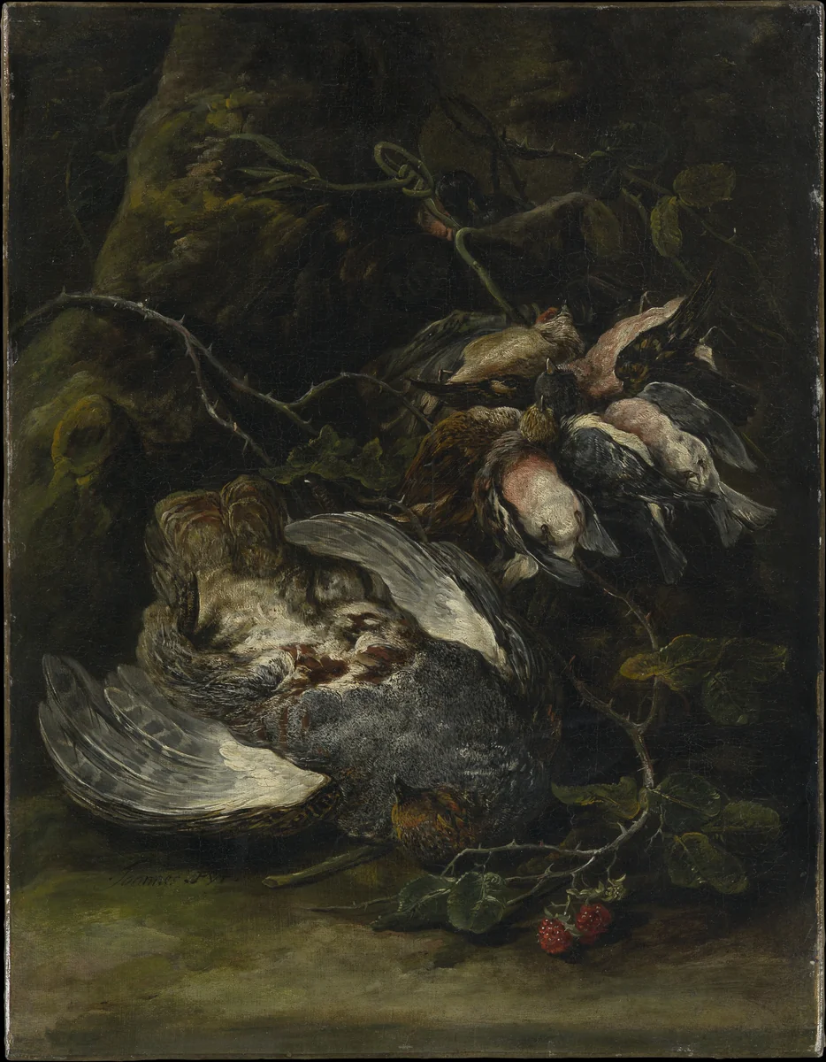 A Partridge and Small Game Birds by Jan Fyt, painting, 1650-1659