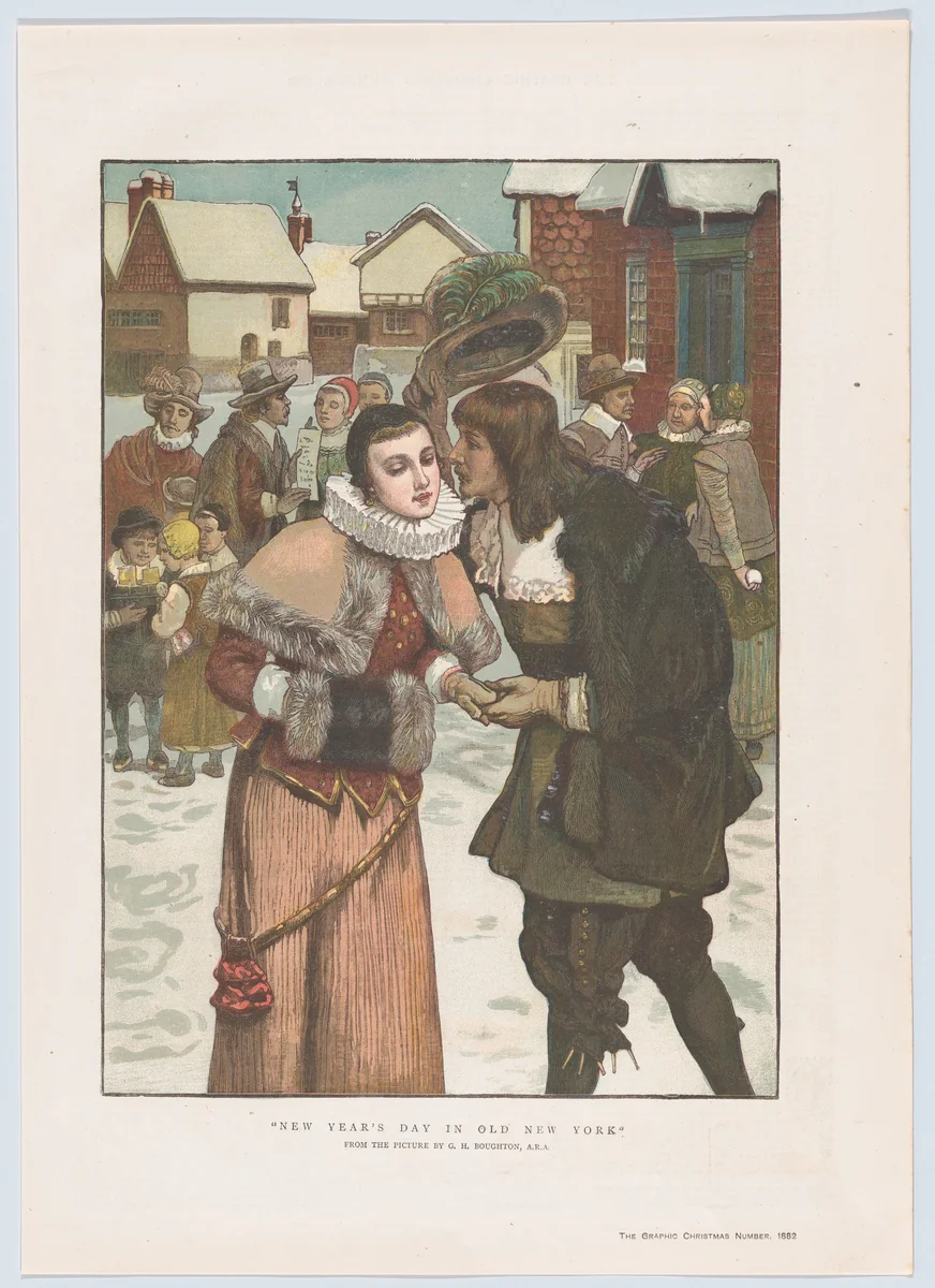 New Year's Day in Old New York, from "The Graphic" Christmas Number by George Henry Boughton, print, 1882
