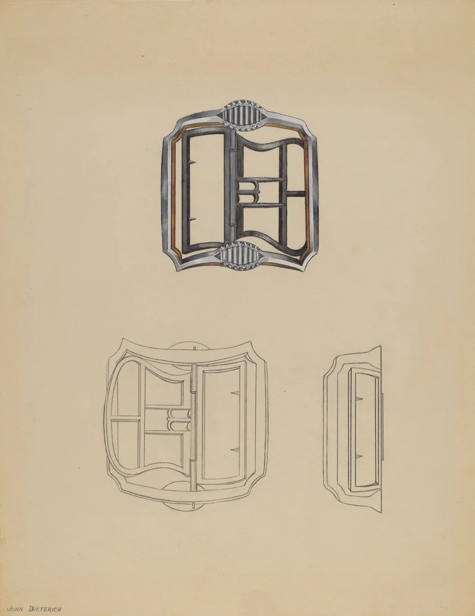 Shoe Buckles by John Dieterich, index of american design, 1936