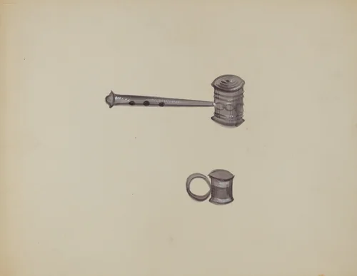 Two Tin Rattles by Raoul Du Bois, index of american design, 1936