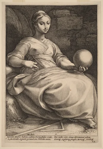 Erato by Hendrick Goltzius, print, 1592