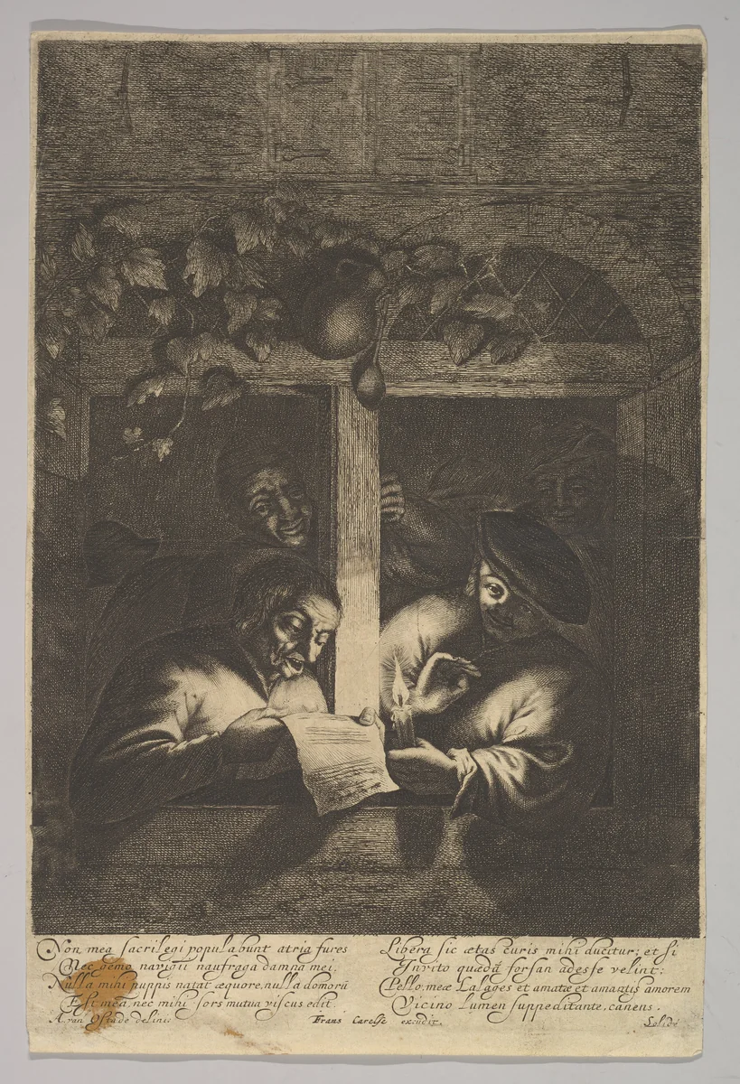 Singers at the Window by Adriaen van Ostade, print, 1610-1685