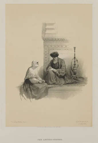 Egypt and Nubia, Volume III: The Letter-Writer, Cairo by Louis Haghe, print, 1849